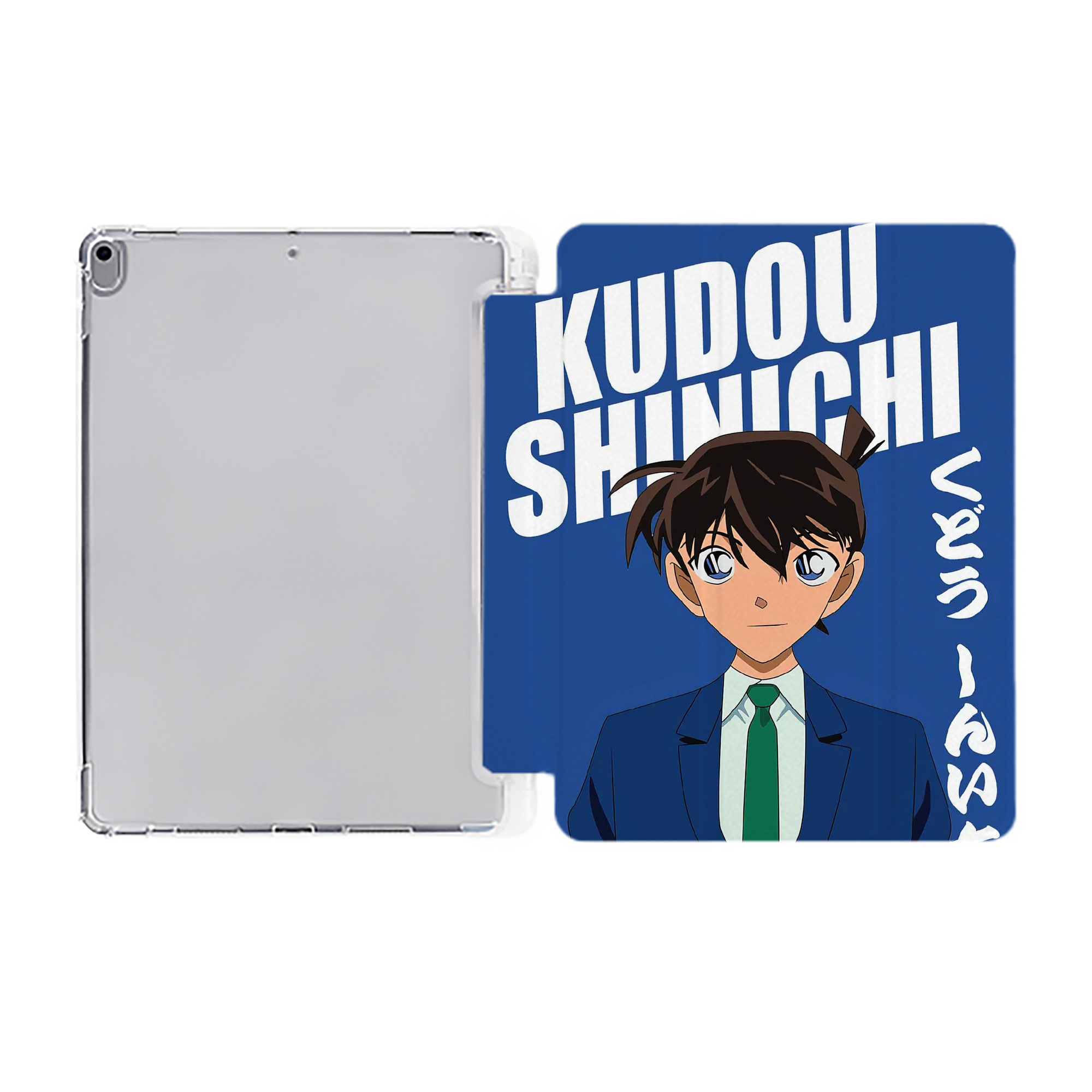 （画像用） 名探偵コナン Detective Conan IPad ケース ペン収納付き 三つ折りスタンド PUレザー×シリコン 対応機種9.5/10.5/10.9インチ